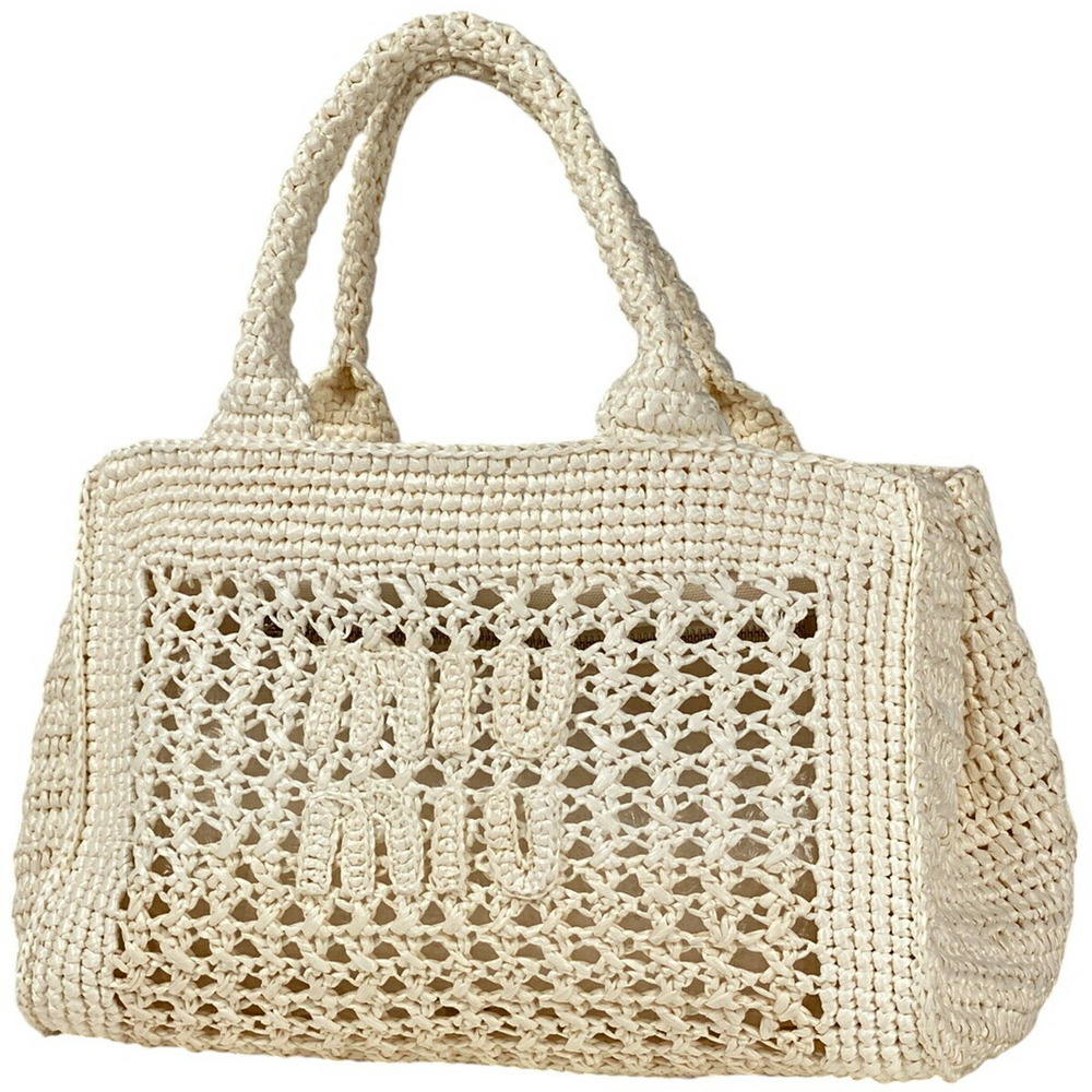 Miu Miu Logo Handbag Shoulder Bag White